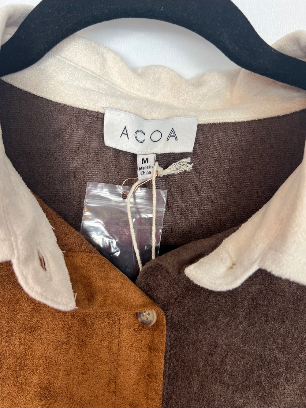 Brown Colorblock Long Sleeve Button Down- Size M - Picture 8 of 12